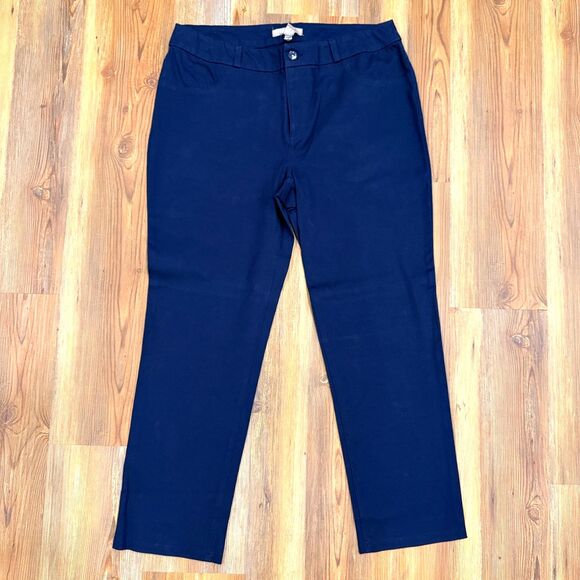Chico's So Slimming Navy Blue Straight Leg Ankle Pants Size 12 (Chico 2) - Picture 2 of 8